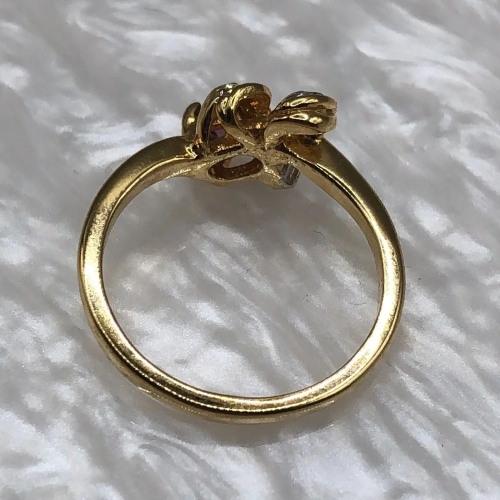Vintage 8k Gold Electroplated Faux Gemtsone Costume Ring